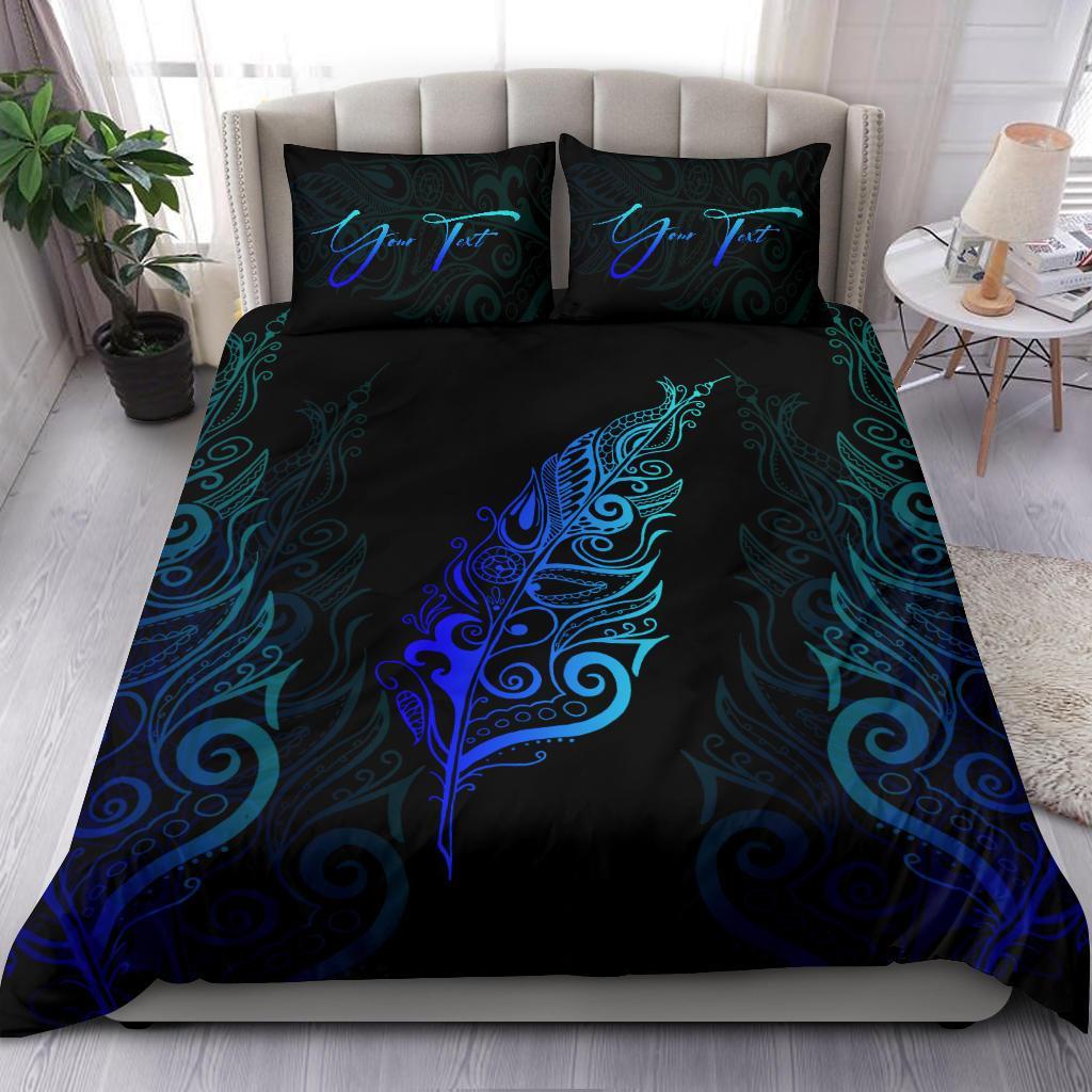 Signature Custom, Light Silver Fern Bedding Set Blue - Vibe Hoodie Shop