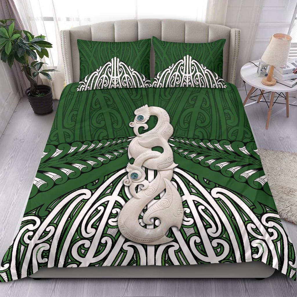 Maori Moko Tattoo Bedding Set, Manaia Pounamu - Vibe Hoodie Shop