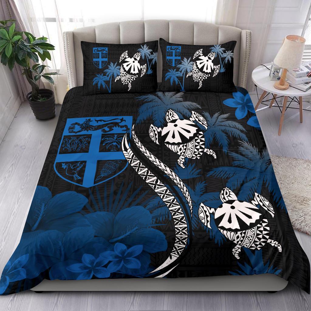 Fiji Bedding Set - Fiji Turtle Hibiscus Plumeria Coat of Arm - Bedding Set - Vibe Hoodie Shop