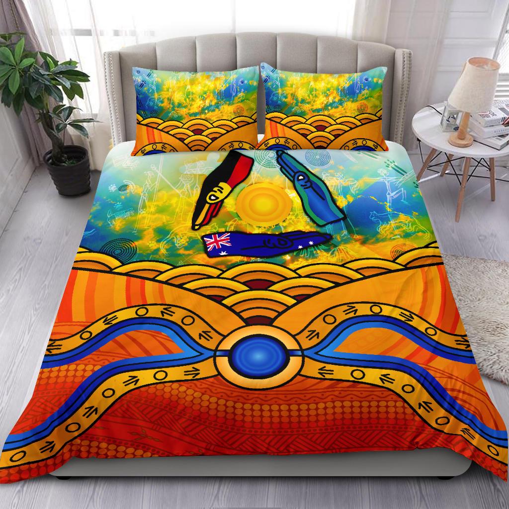 Aboriginal Bedding Set, Australia Kangaroo NAIDOC Week 2022 - Vibe Hoodie Shop