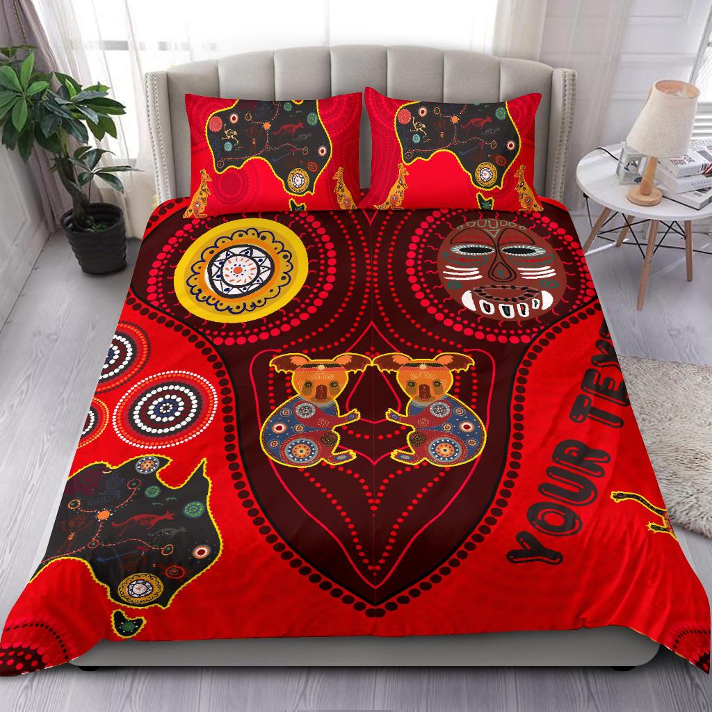 Aboriginal Custom Bedding Set Aboriginal, Animal Dots Pattern - Vibe Hoodie Shop