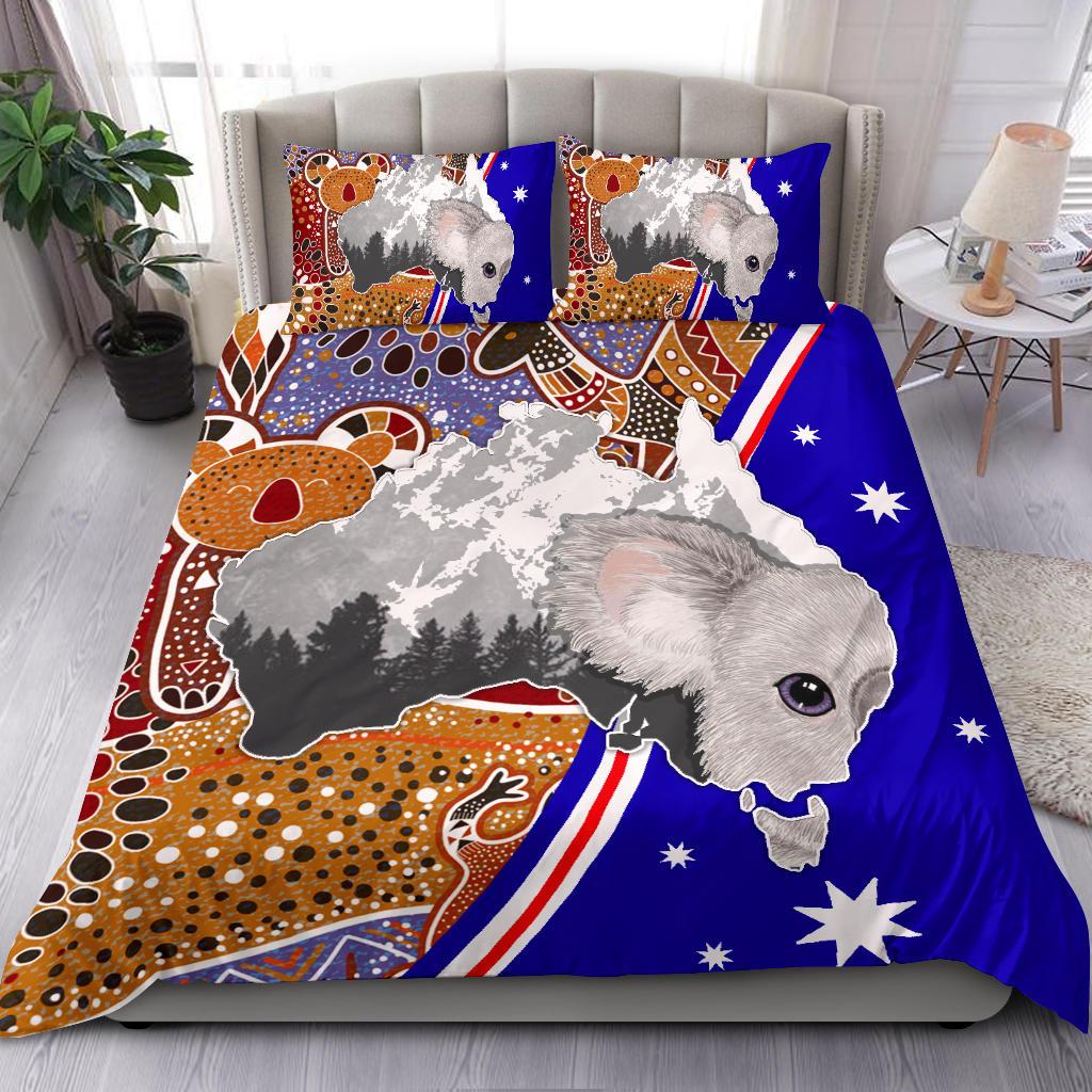 Aboriginal Bedding Set - Australia Koala - Vibe Hoodie Shop