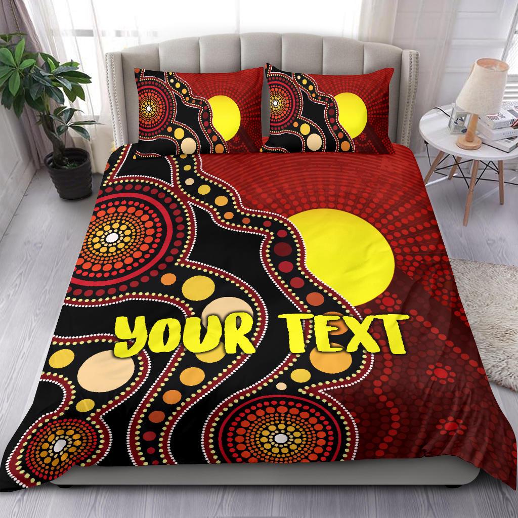 Custom Bedding Set Australia Aboriginal Lives Matter Flag Bedding Set - Vibe Hoodie Shop