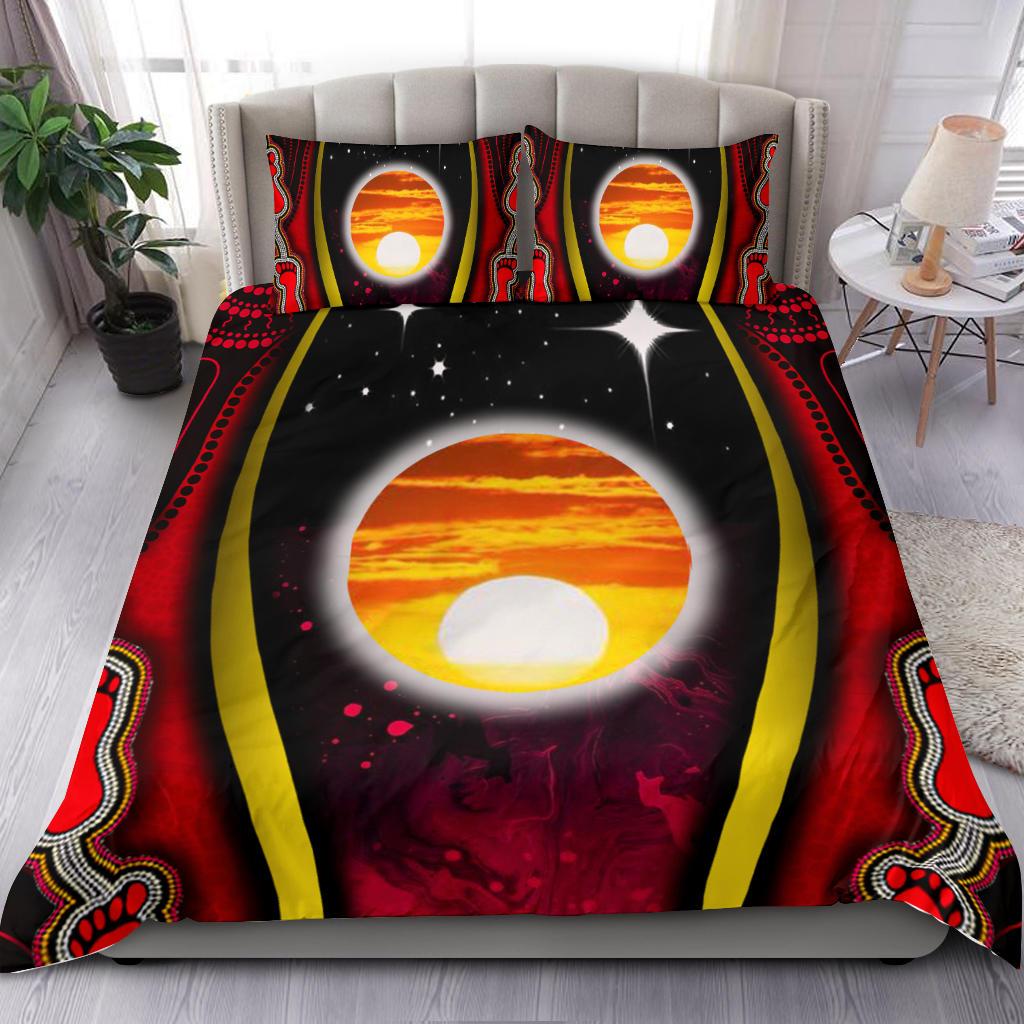 Aboriginal Bedding Set - Indigenous Flag Symbolic Meaning - Vibe Hoodie Shop