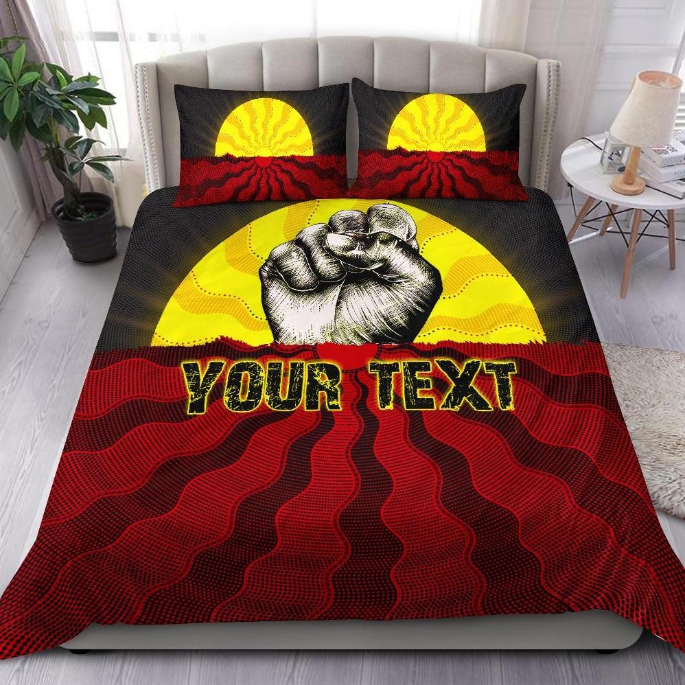 Custom Aboriginal Bedding Set, Black Lives Matter Sun Dot Painting - Vibe Hoodie Shop