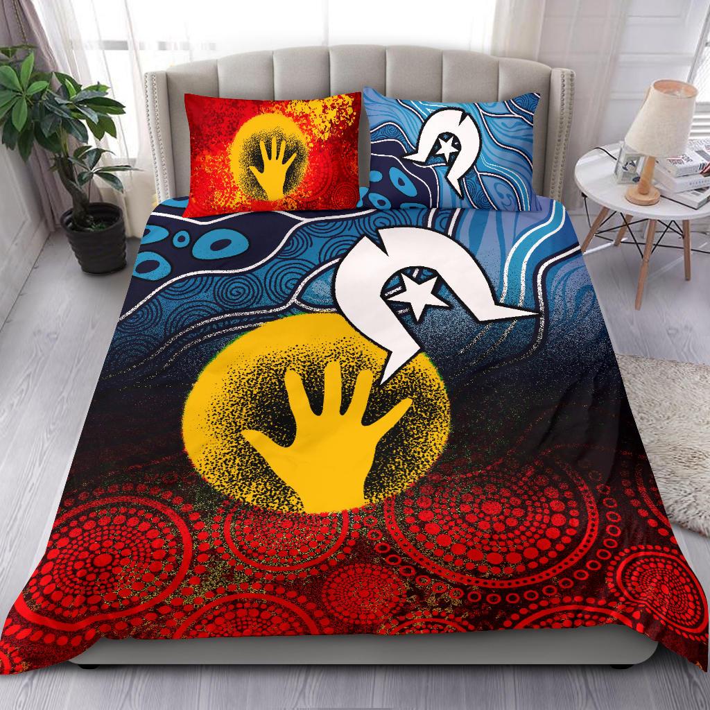 Aboriginal Bedding Set - Aboriginal and Torres Strait Islanders Flag - Vibe Hoodie Shop