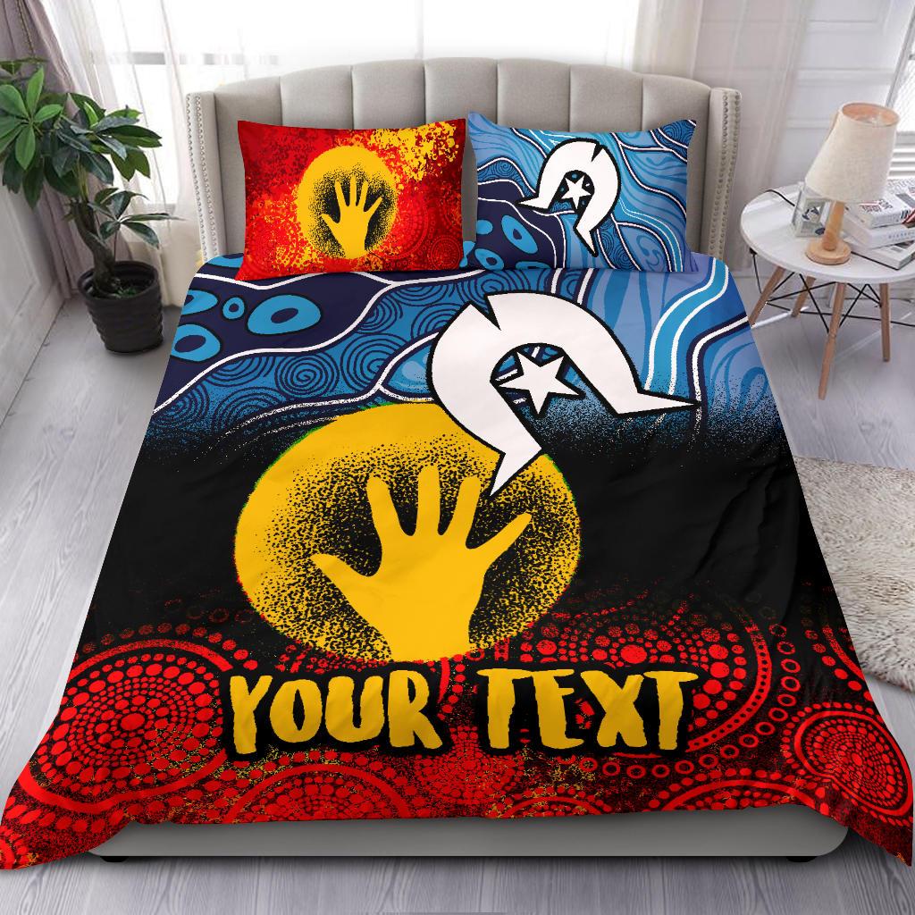 Custom Aboriginal Bedding Set - Aboriginal and Torres Strait Islanders Flag - Vibe Hoodie Shop