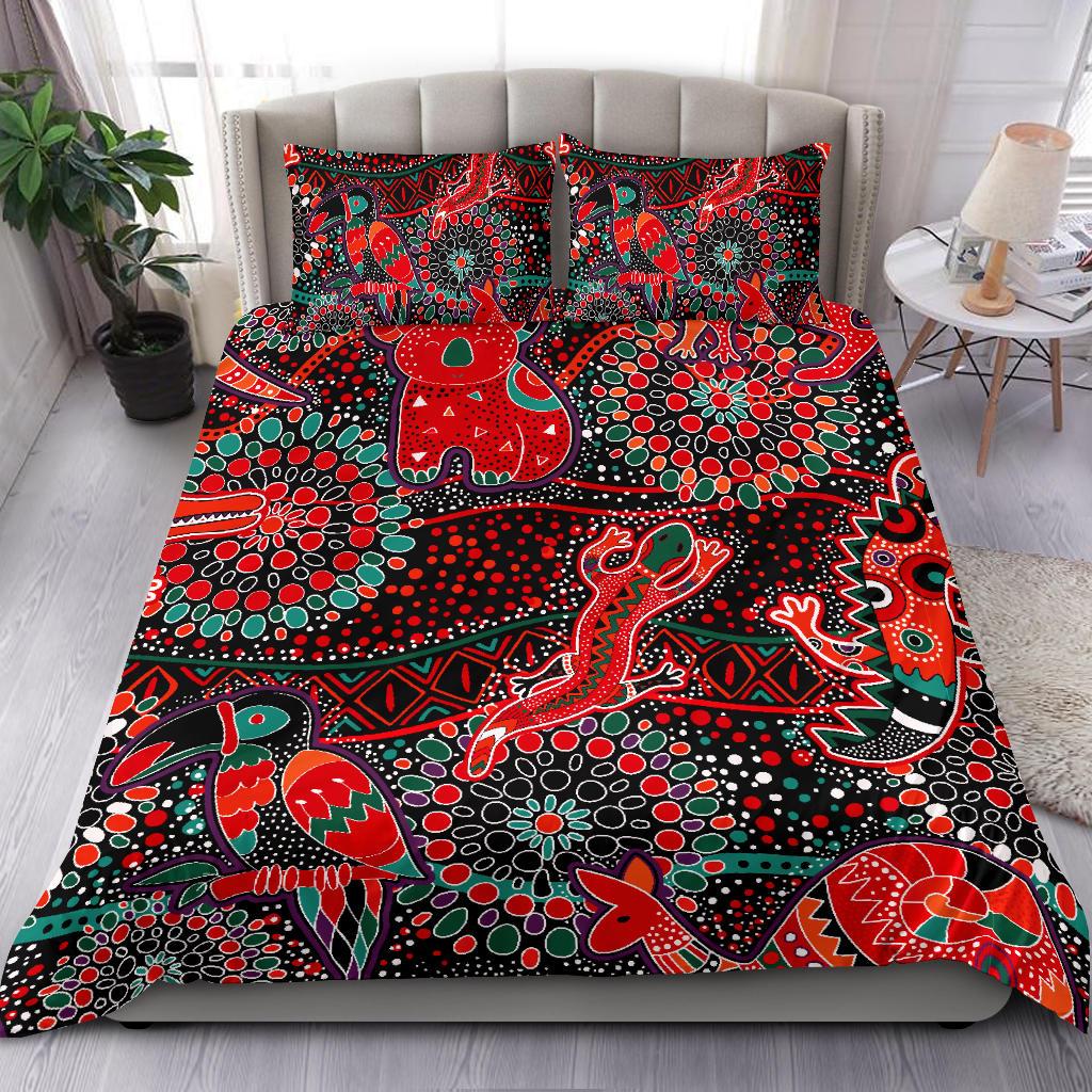 Bedding Sets - Aboriginal Animal and Dot Acrylic Paint - Vibe Hoodie Shop