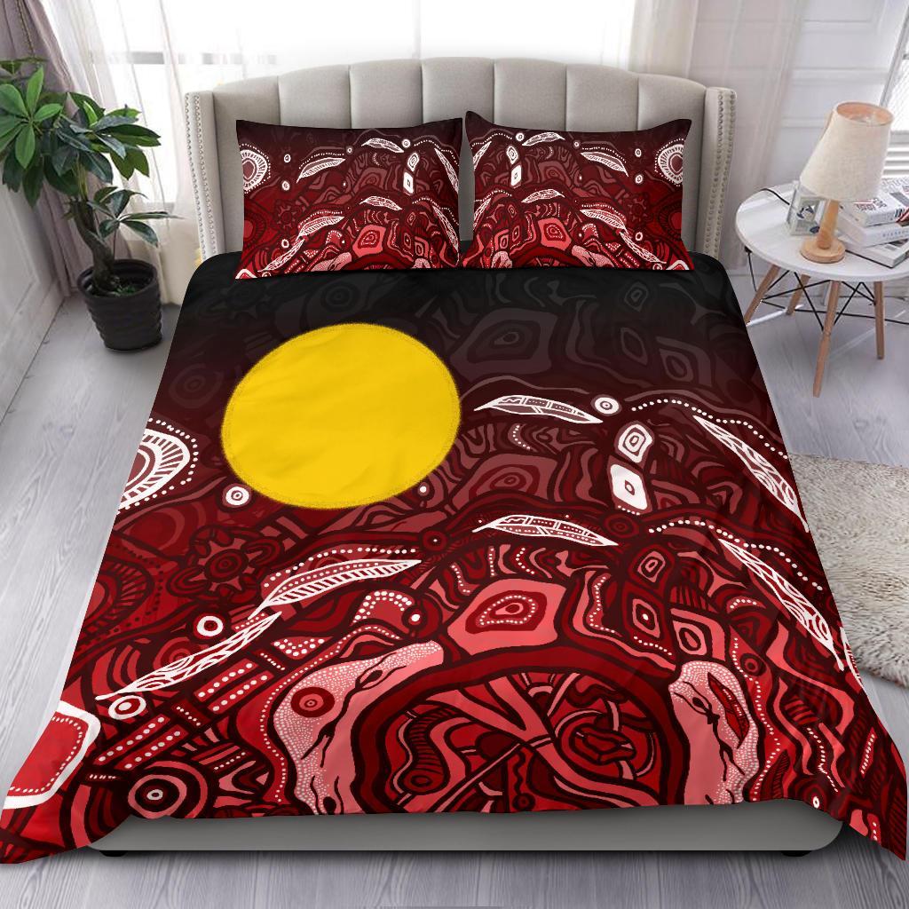 Aboriginal Bedding Set - Red Landscape - Vibe Hoodie Shop