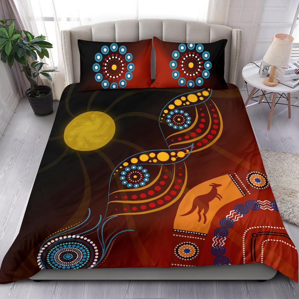 Aboriginal Bedding Set with Flowers - Vibe Hoodie Shop