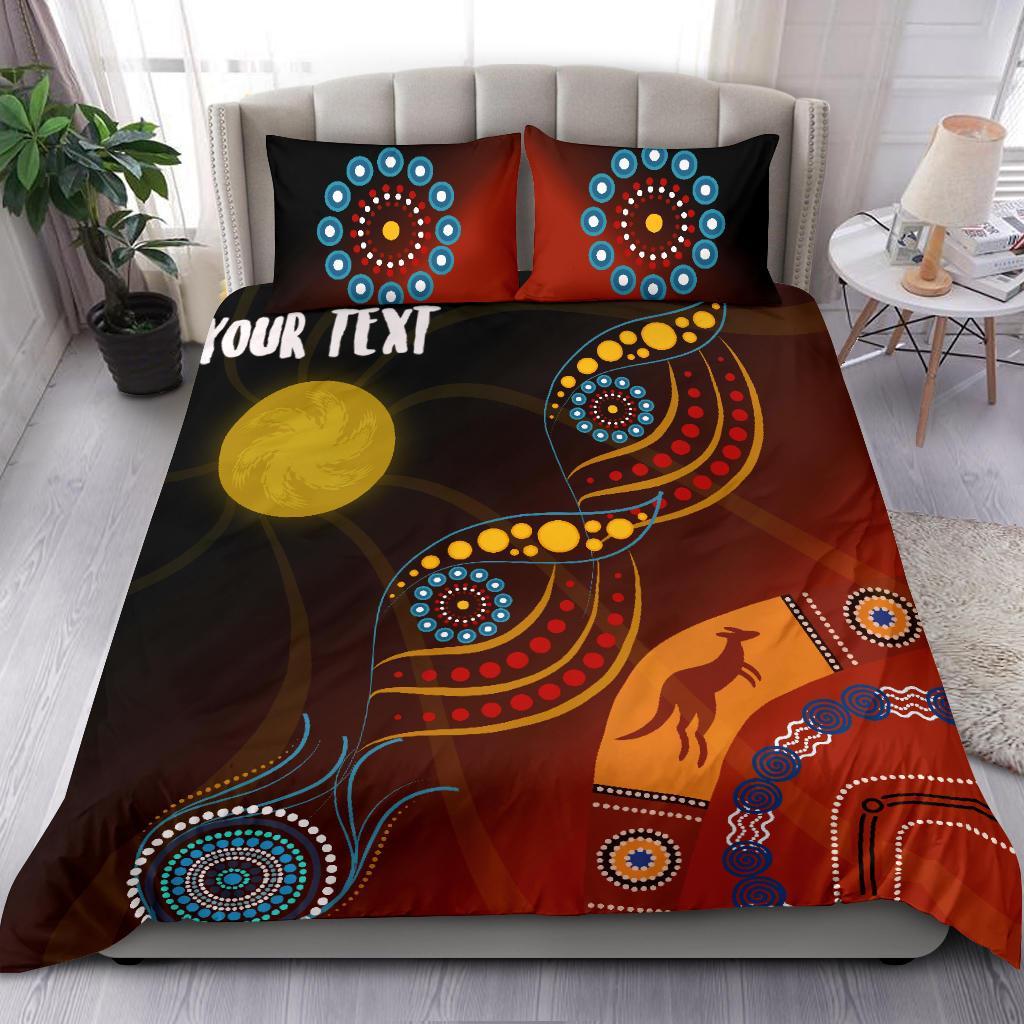 Aboriginal Personalised Customize Bedding Set with Flowers - Vibe Hoodie Shop