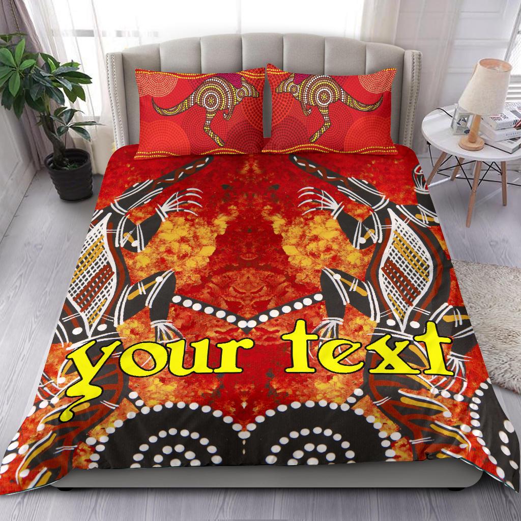 (Custom) Bedding Sets - Aboriginal Crocodile And Kangaroo - Vibe Hoodie Shop