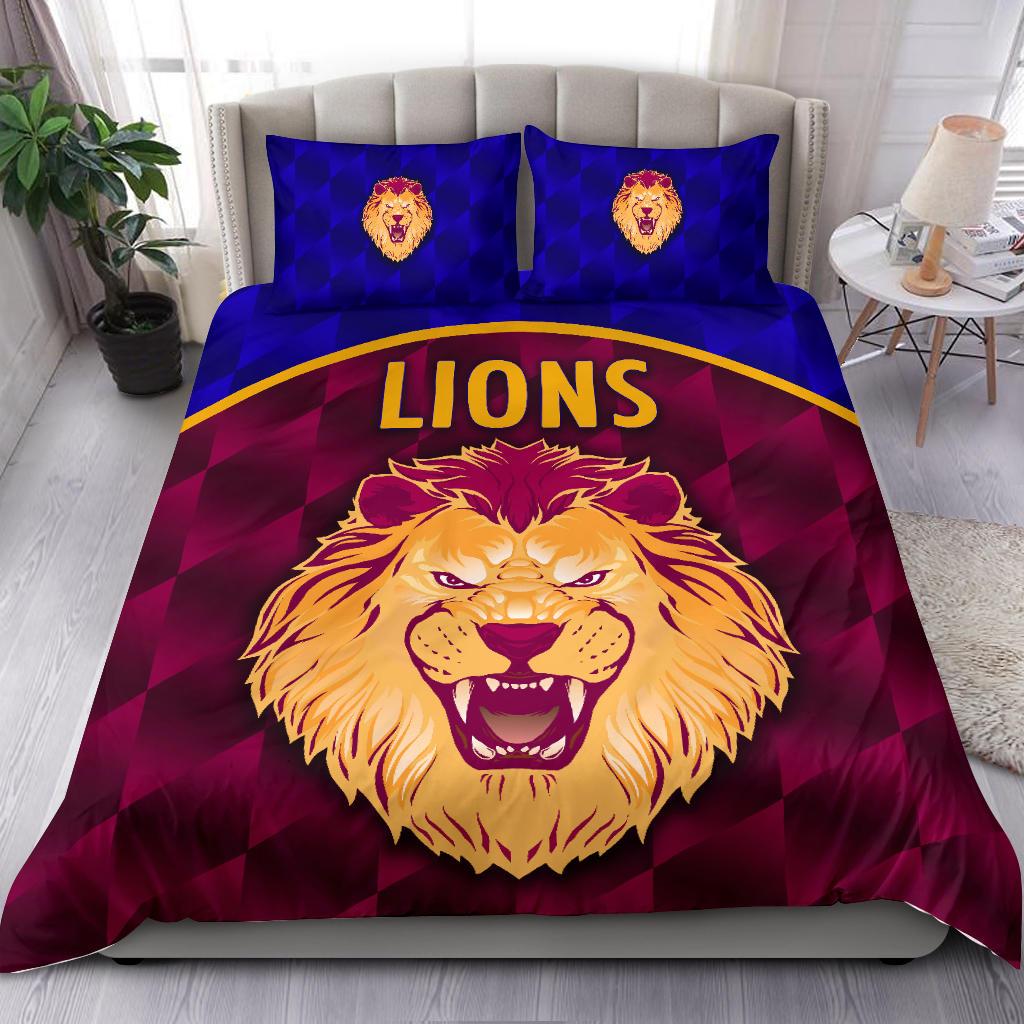 Brisbane Lions Bedding Set Powerful - Vibe Hoodie Shop