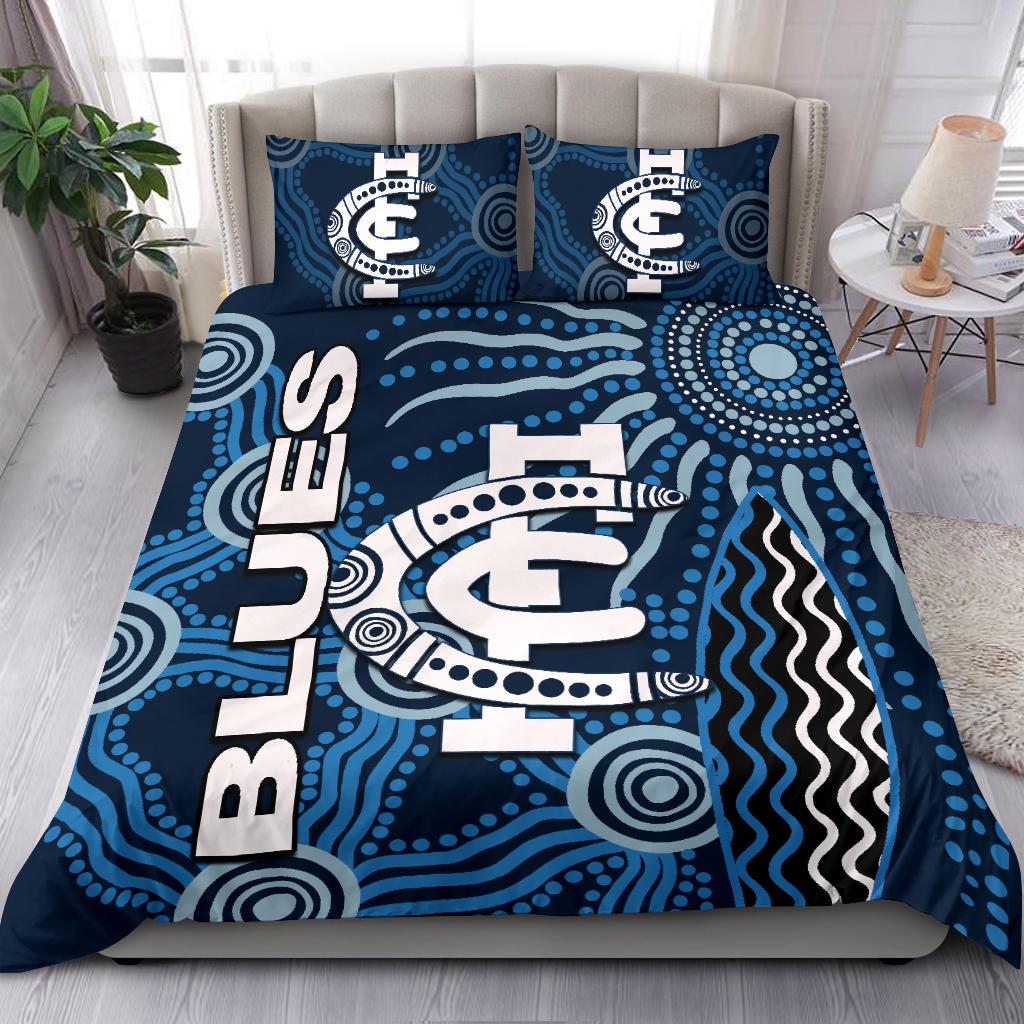 Carlton Blues Bedding Set Aboriginal - Vibe Hoodie Shop