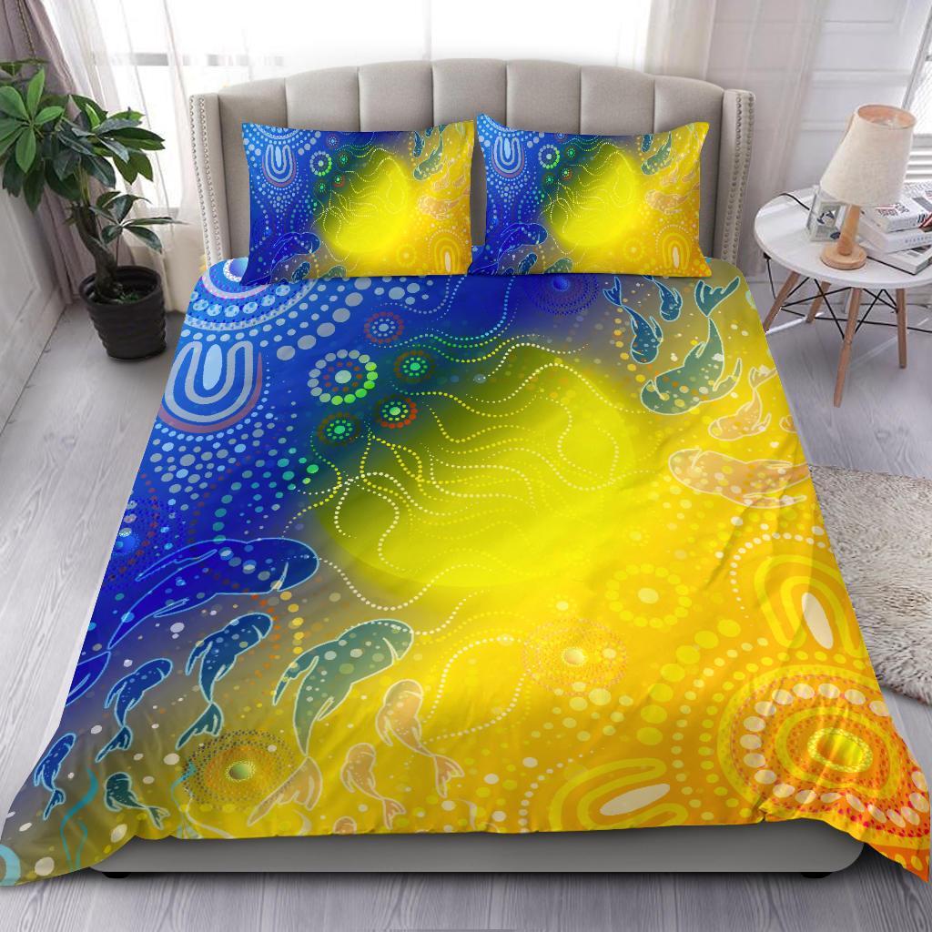 Aboriginal Bedding Set - Indigenous Fishing - Vibe Hoodie Shop