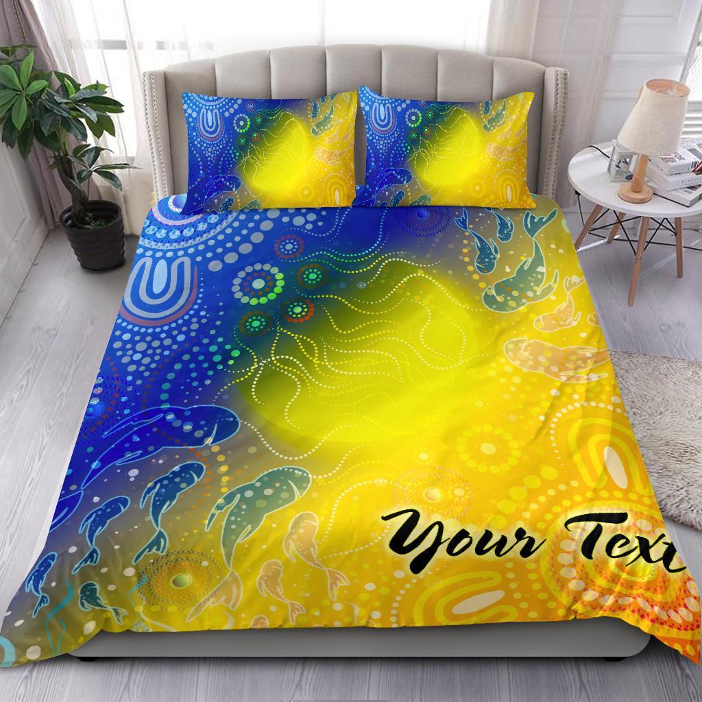 Custom Text Aboriginal Bedding Set - Indigenous Fishing - Vibe Hoodie Shop