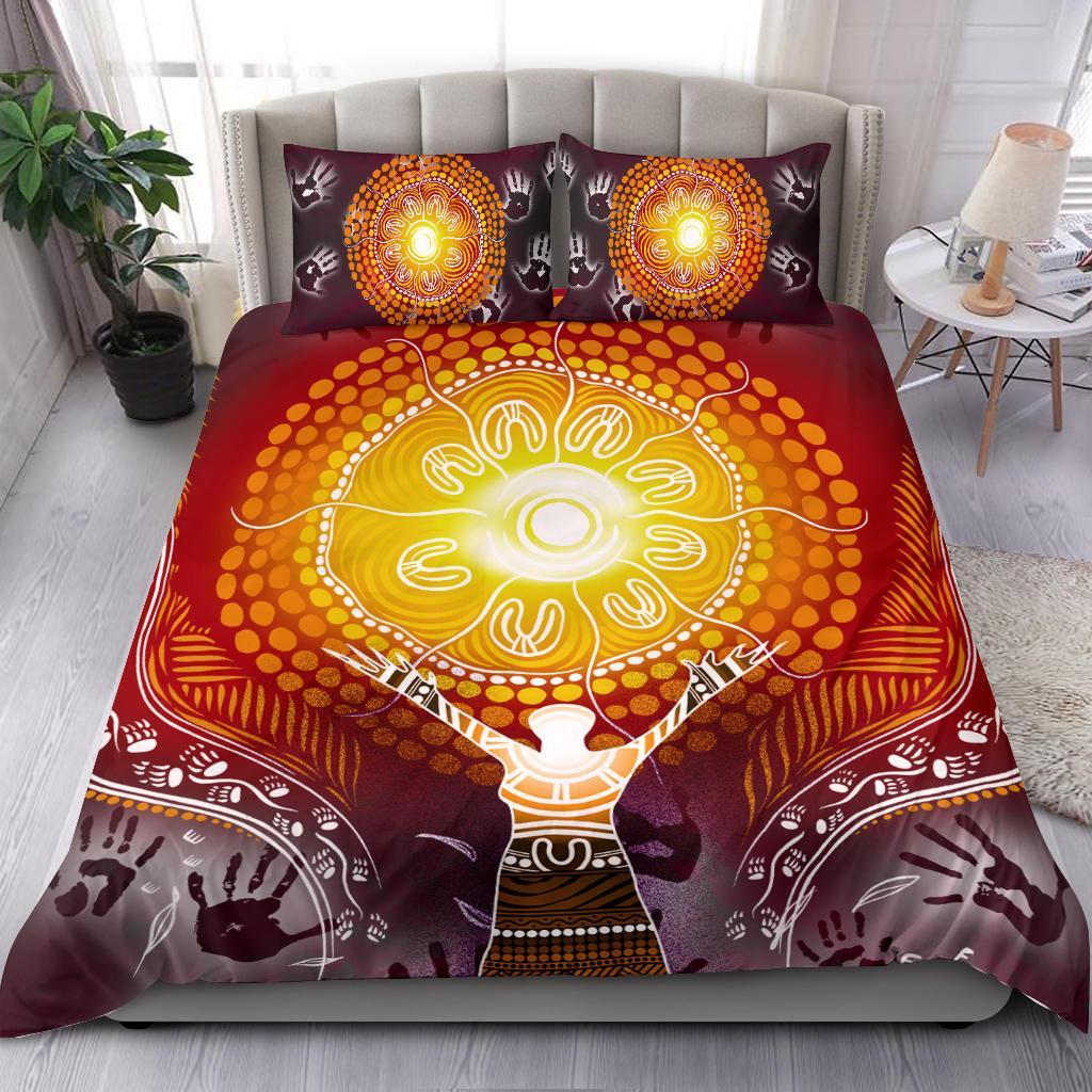 Aboriginal Bedding Set NAIDOC Week - Because Of Her, We Can - Vibe Hoodie Shop