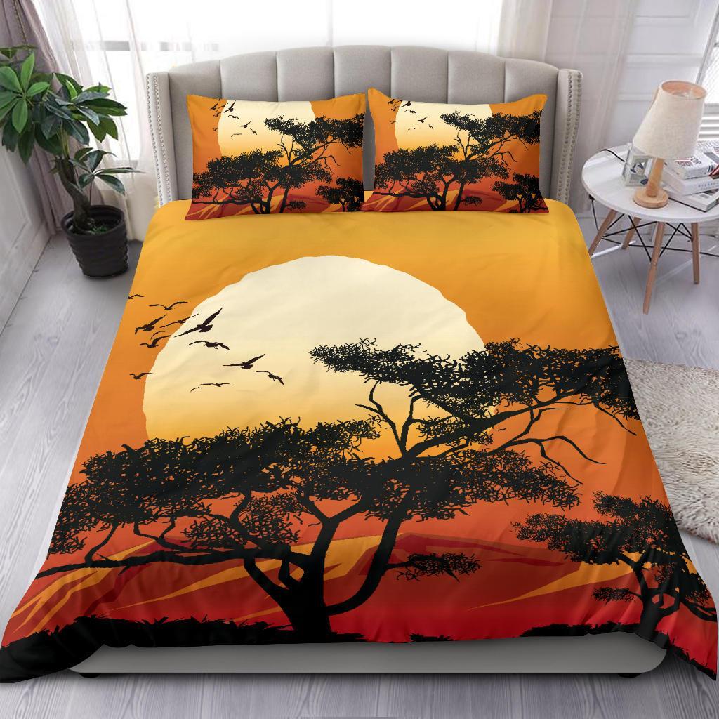 Bedding Set - Sunset And Tree In Australia - Vibe Hoodie Shop