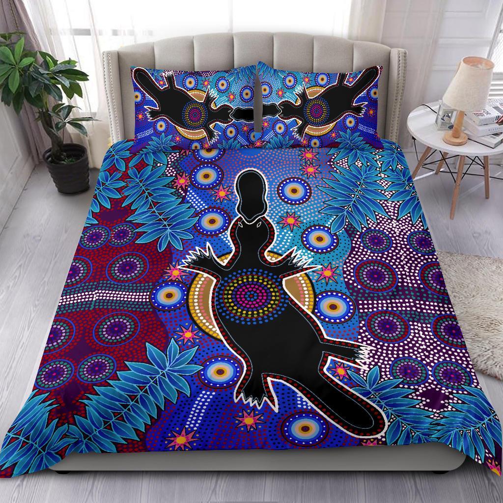 Aboriginal Bedding Set - Indigenous Platypus - Vibe Hoodie Shop