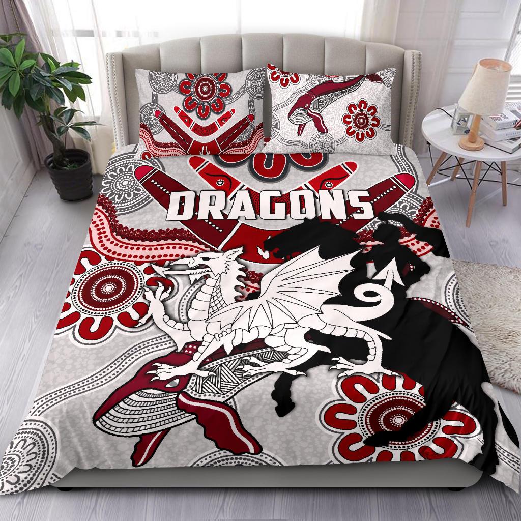 Dragons Bedding Set St. George Indigenous White - Vibe Hoodie Shop