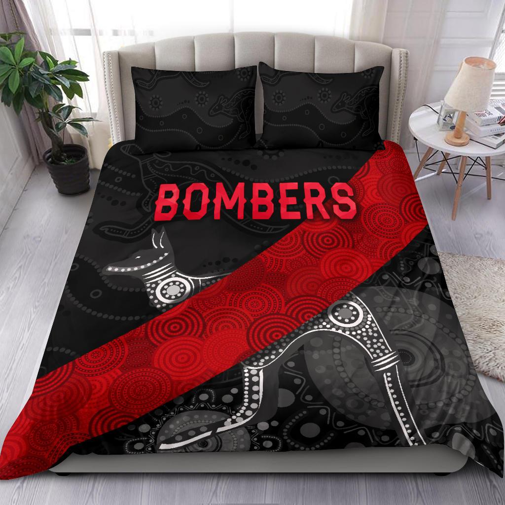 Essendon Bedding Set Indigenous Bombers - Black - Vibe Hoodie Shop