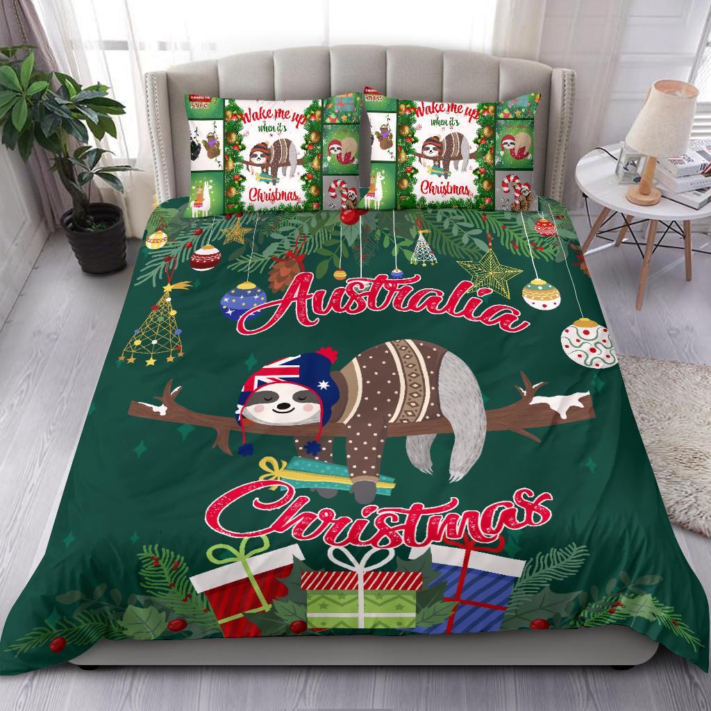 Australia Christmas Bedding Set Green - Merry Christmas - Vibe Hoodie Shop