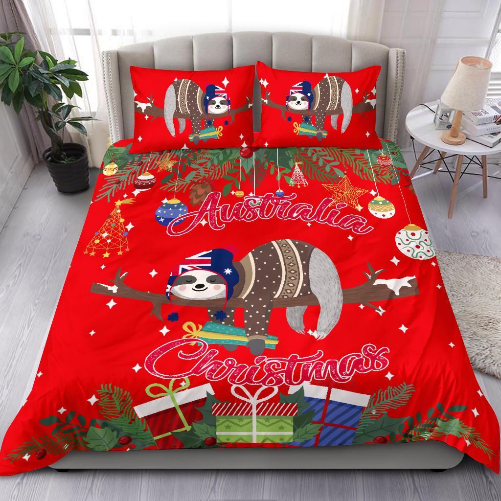 Australia Christmas Bedding Set Red - Merry Christmas - Vibe Hoodie Shop