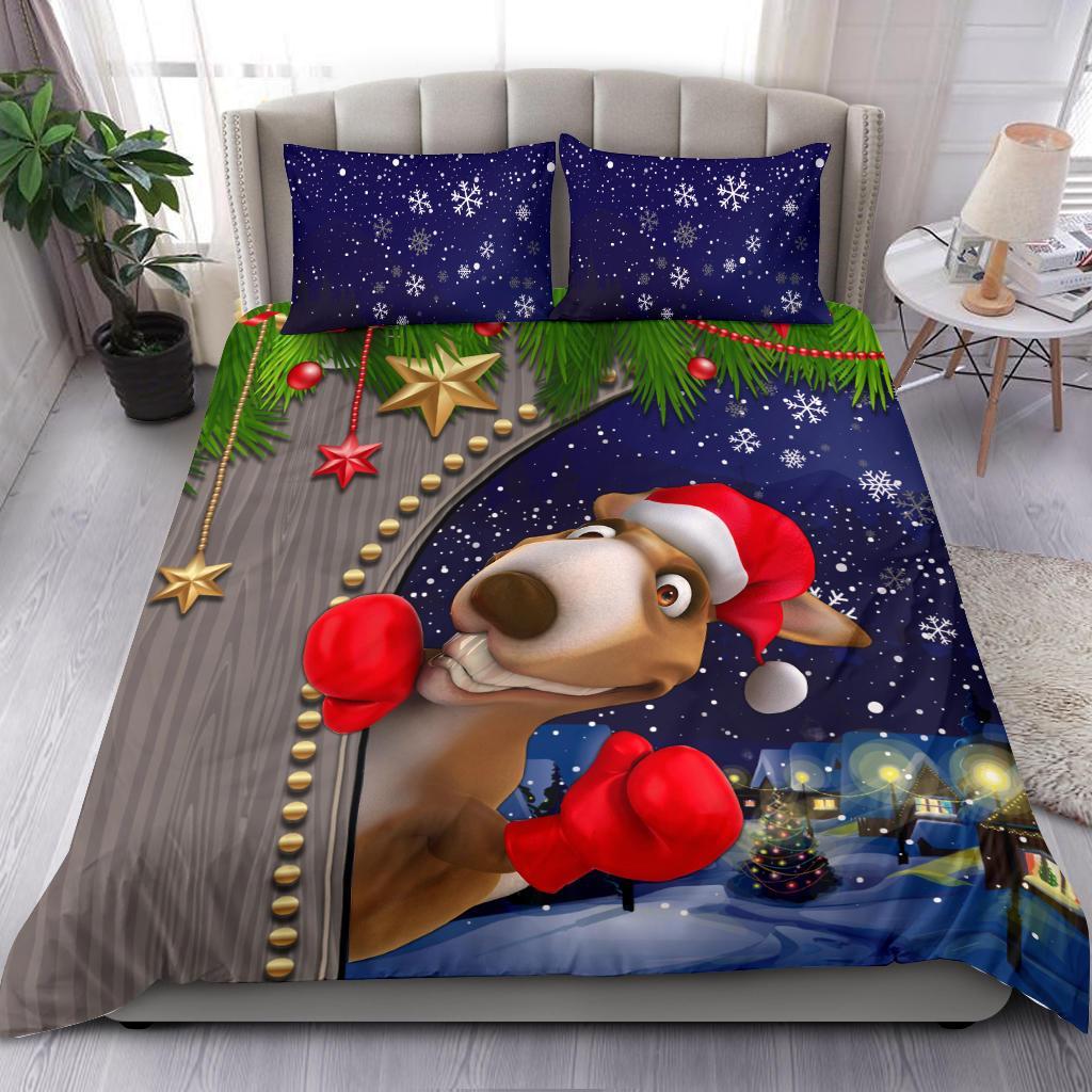 Christmas Bedding Set - Funny Kangaroo Christmas - - Vibe Hoodie Shop