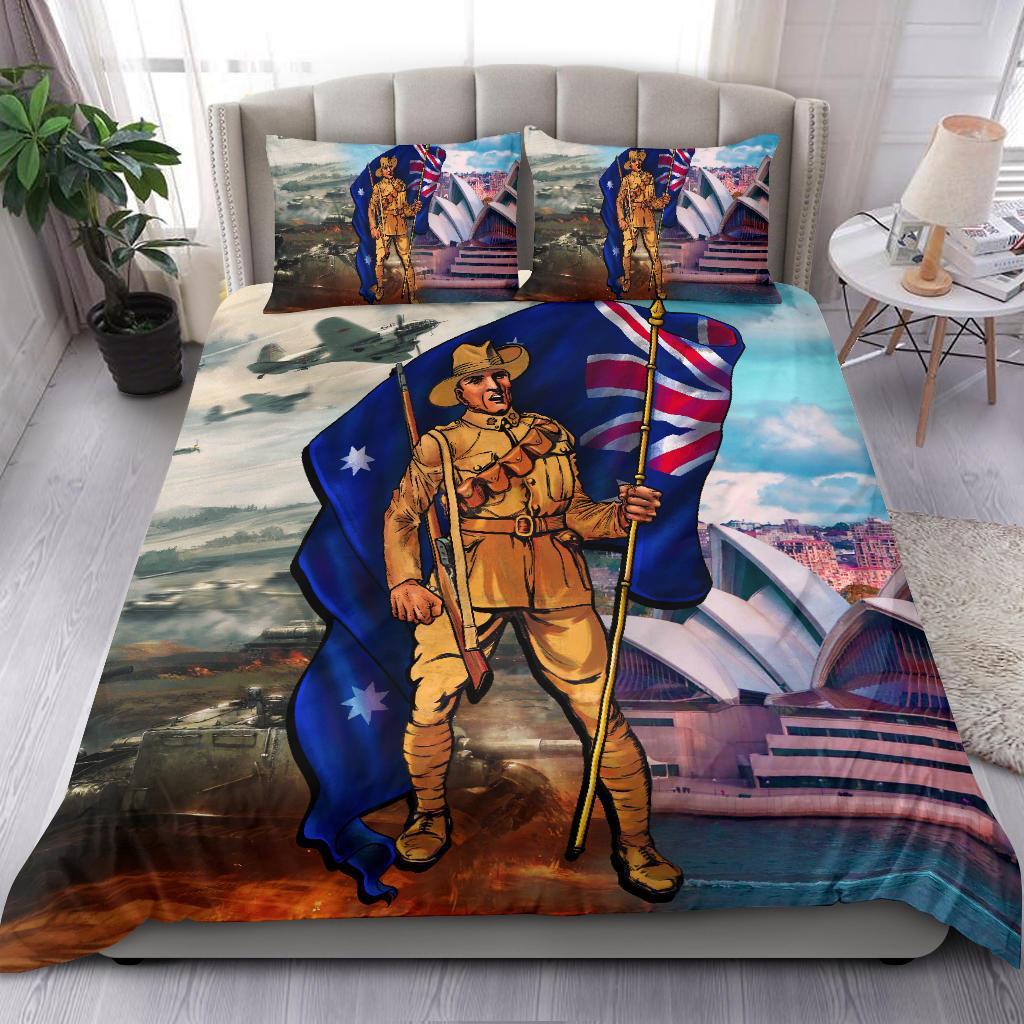 ANZAC Bedding Set - Australian Soldier - Vibe Hoodie Shop