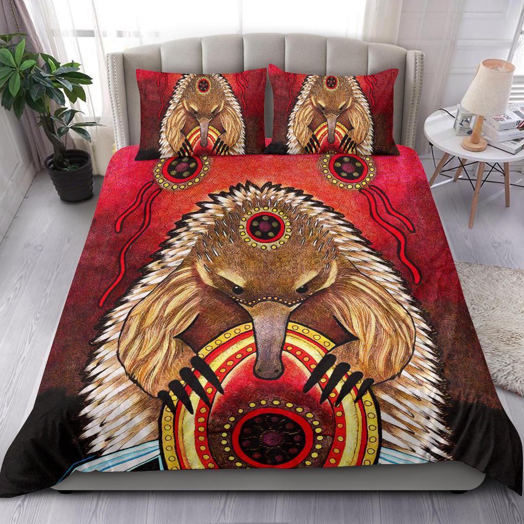 Aboriginal Bedding Set - Australian Echidna - Vibe Hoodie Shop
