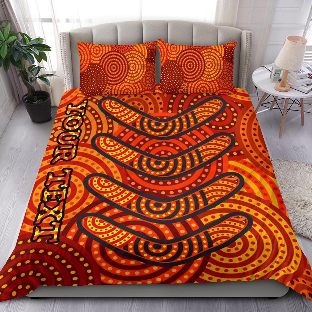 Aboriginal Personalised Bedding Set - Aboriginal Boomerangs And Dot Circle - Vibe Hoodie Shop