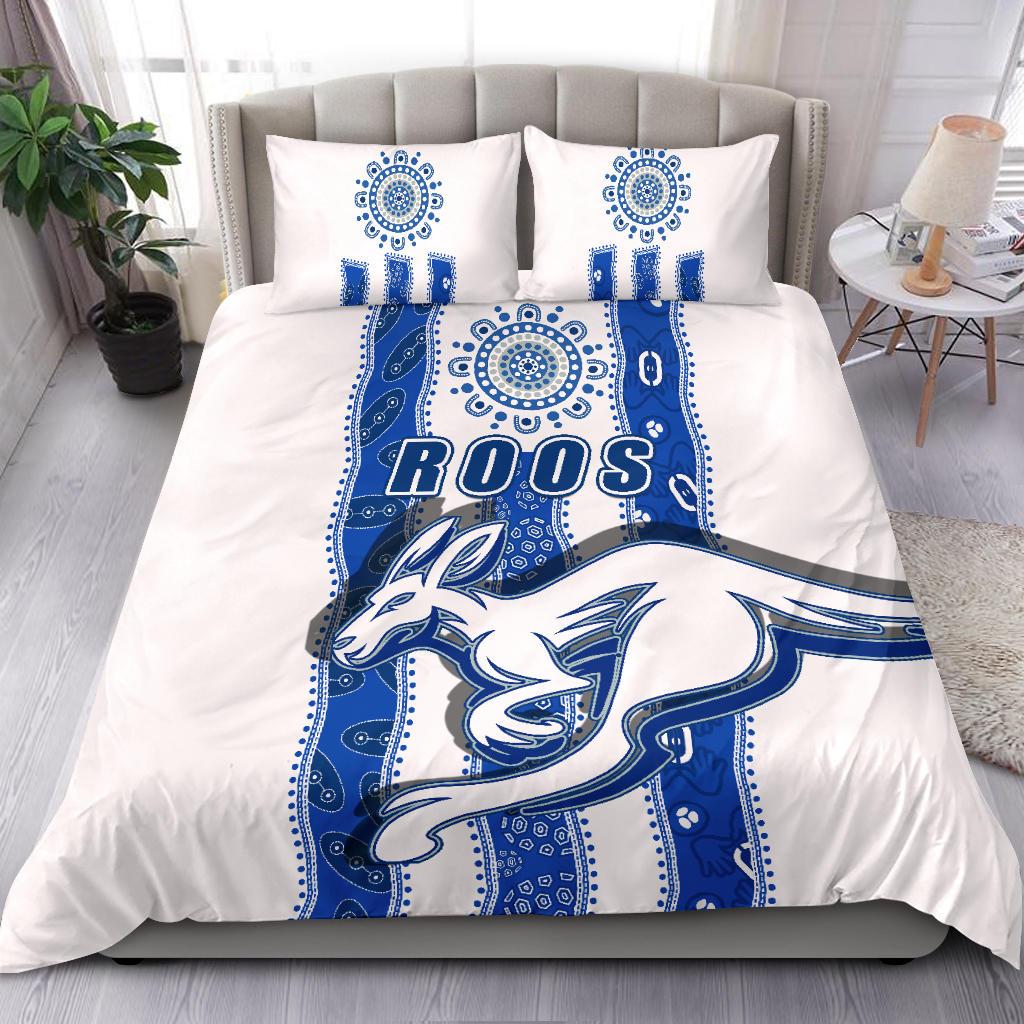 Melbourne Kangaroos Bedding Set Indigenous North - Roos White - Vibe Hoodie Shop