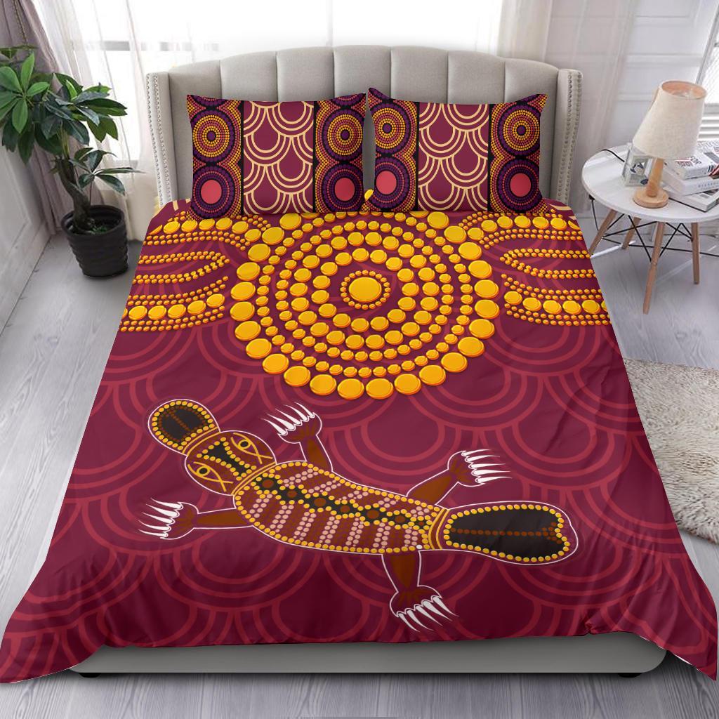 Aboriginal Bedding Set - Aboriginal Platypus - Vibe Hoodie Shop