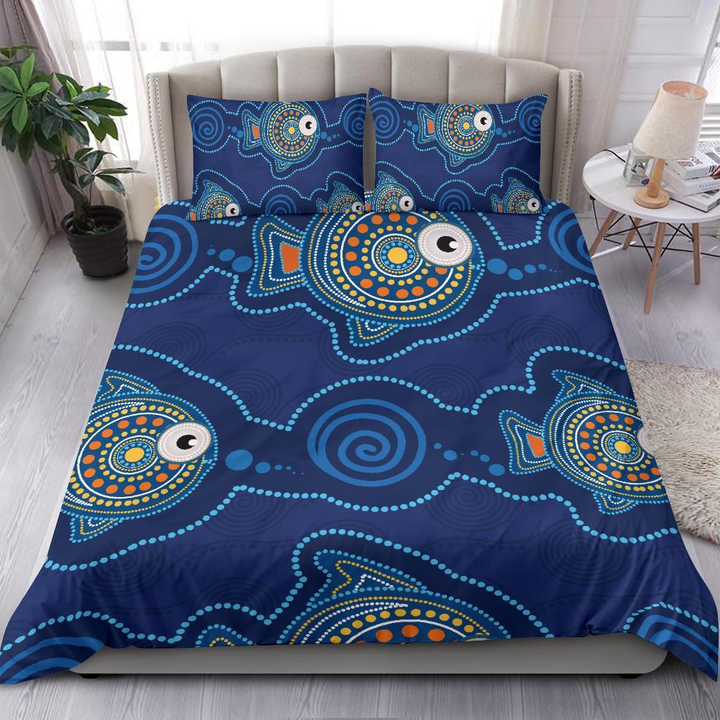 Aboriginal Bedding Set, Indigenous Turtle Patterns - Vibe Hoodie Shop