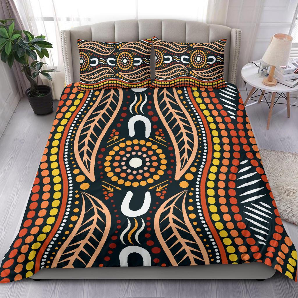 Aboriginal Bedding Set, Indigenous Dot Painting - Vibe Hoodie Shop