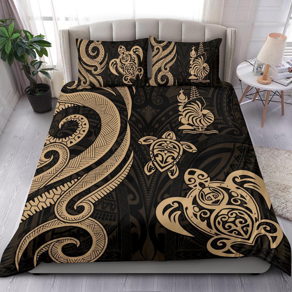 New Caledonia Bedding Set - Gold Tentacle Turtle - Vibe Hoodie Shop