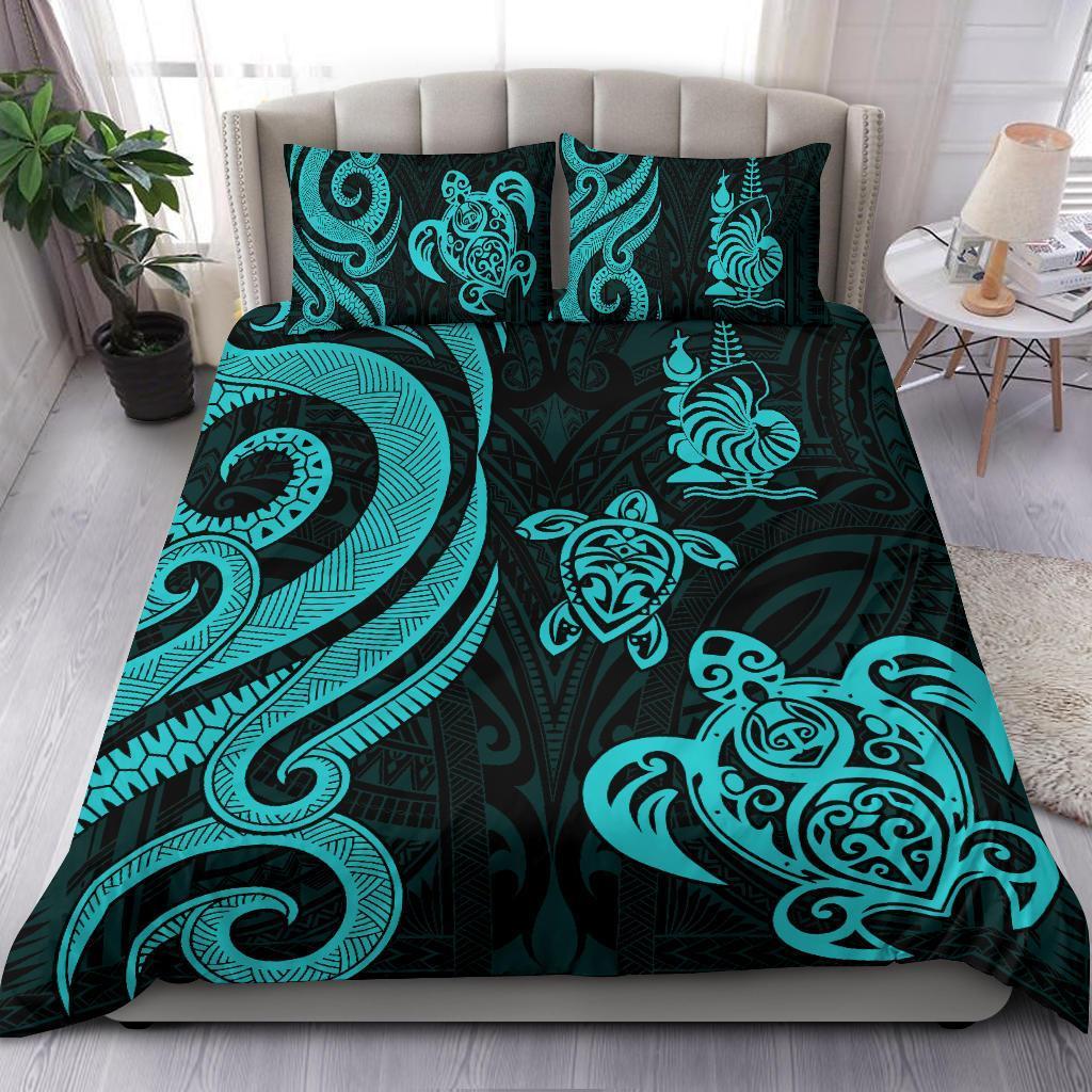 New Caledonia Bedding Set - Turquoise Tentacle Turtle - Vibe Hoodie Shop