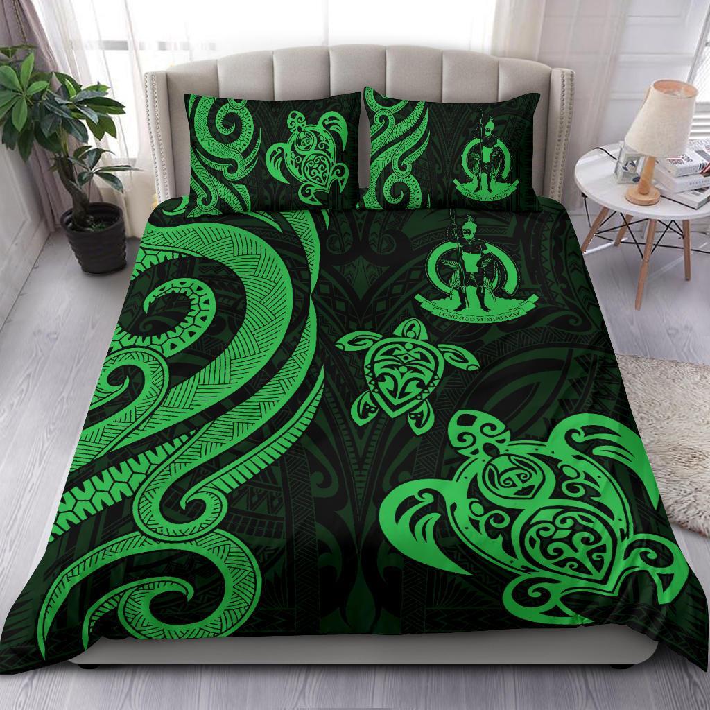 Vanuatu Bedding Set - Green Tentacle Turtle - Vibe Hoodie Shop