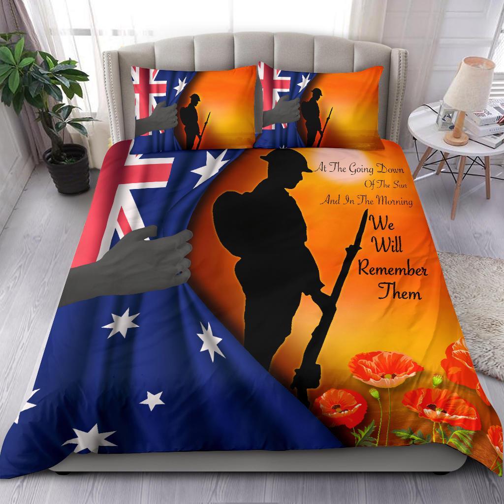 ANZAC Bedding Set - We Will Remember Them Ver02 - Vibe Hoodie Shop