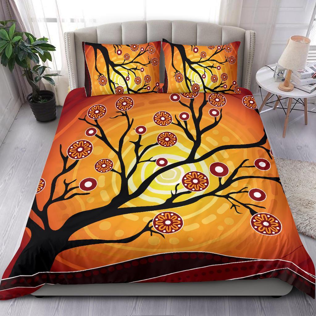 Aboriginal Bedding Set - Tree In Spring Season - Vibe Hoodie Shop