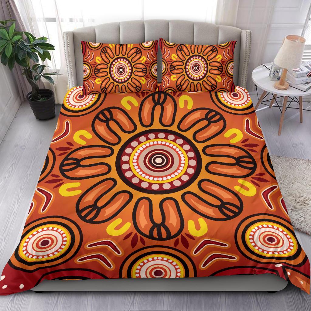 Aboriginal Bedding Set - Circle Flowers Patterns VER01 - Vibe Hoodie Shop