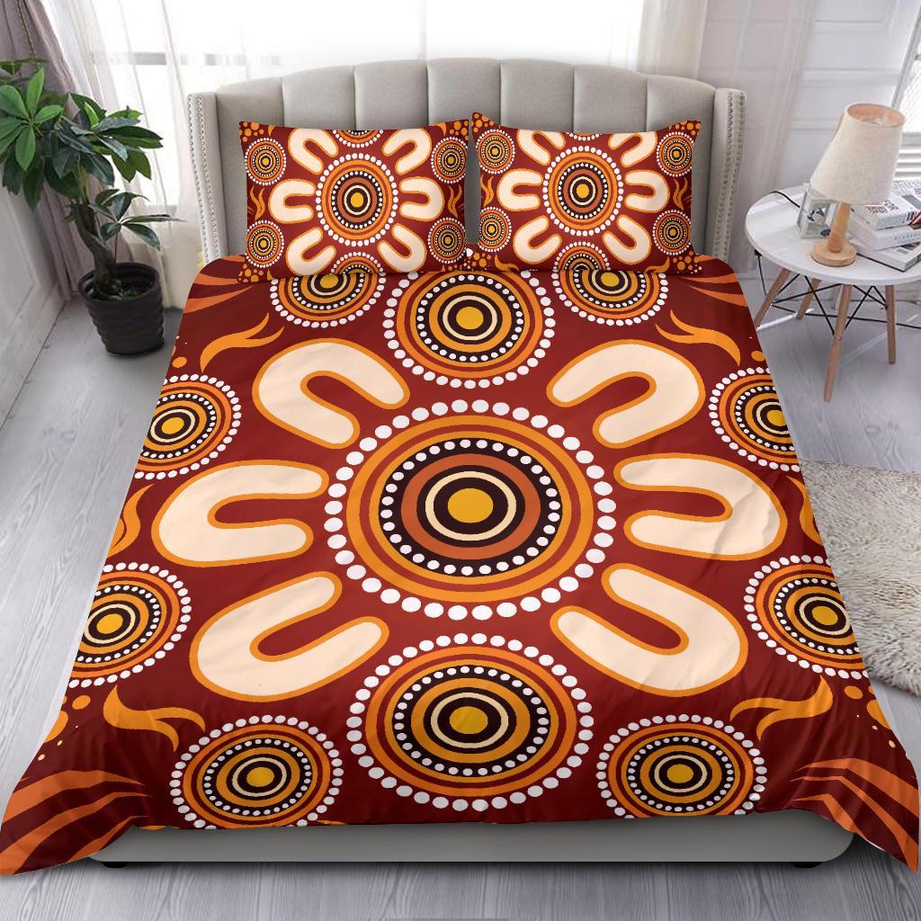 Aboriginal Bedding Set - Circle Flowers Patterns Ver02 - Vibe Hoodie Shop