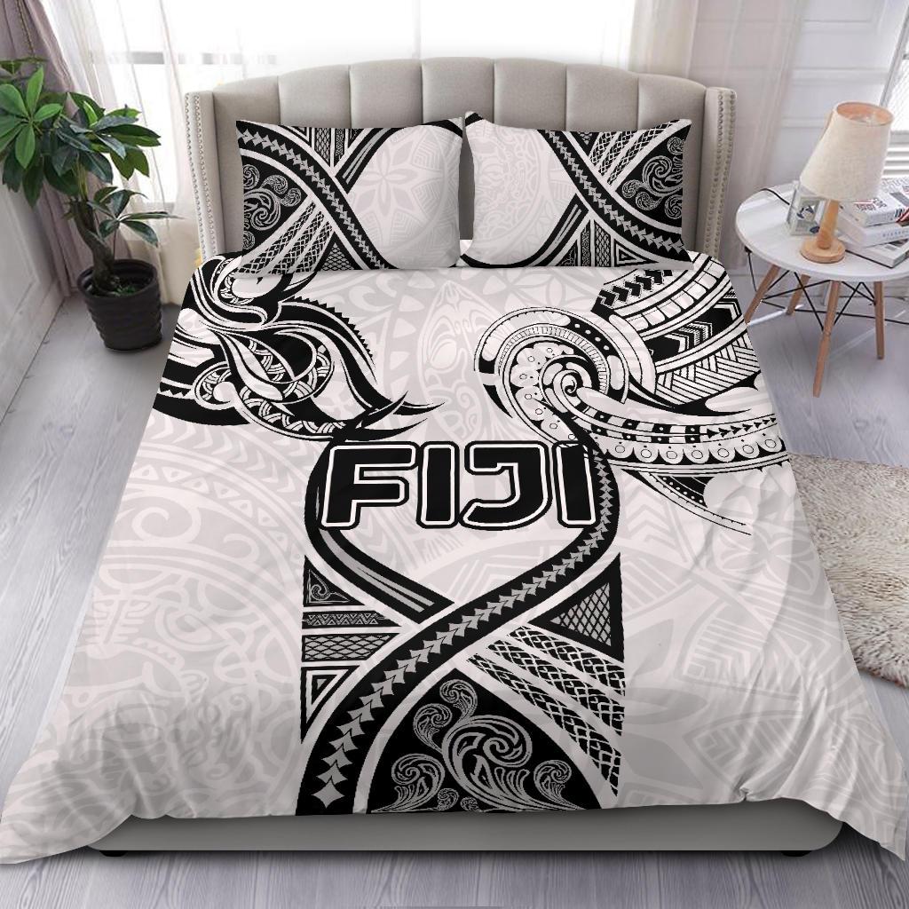 Fiji Rugby Bedding Set Polynesian Waves Style - Vibe Hoodie Shop