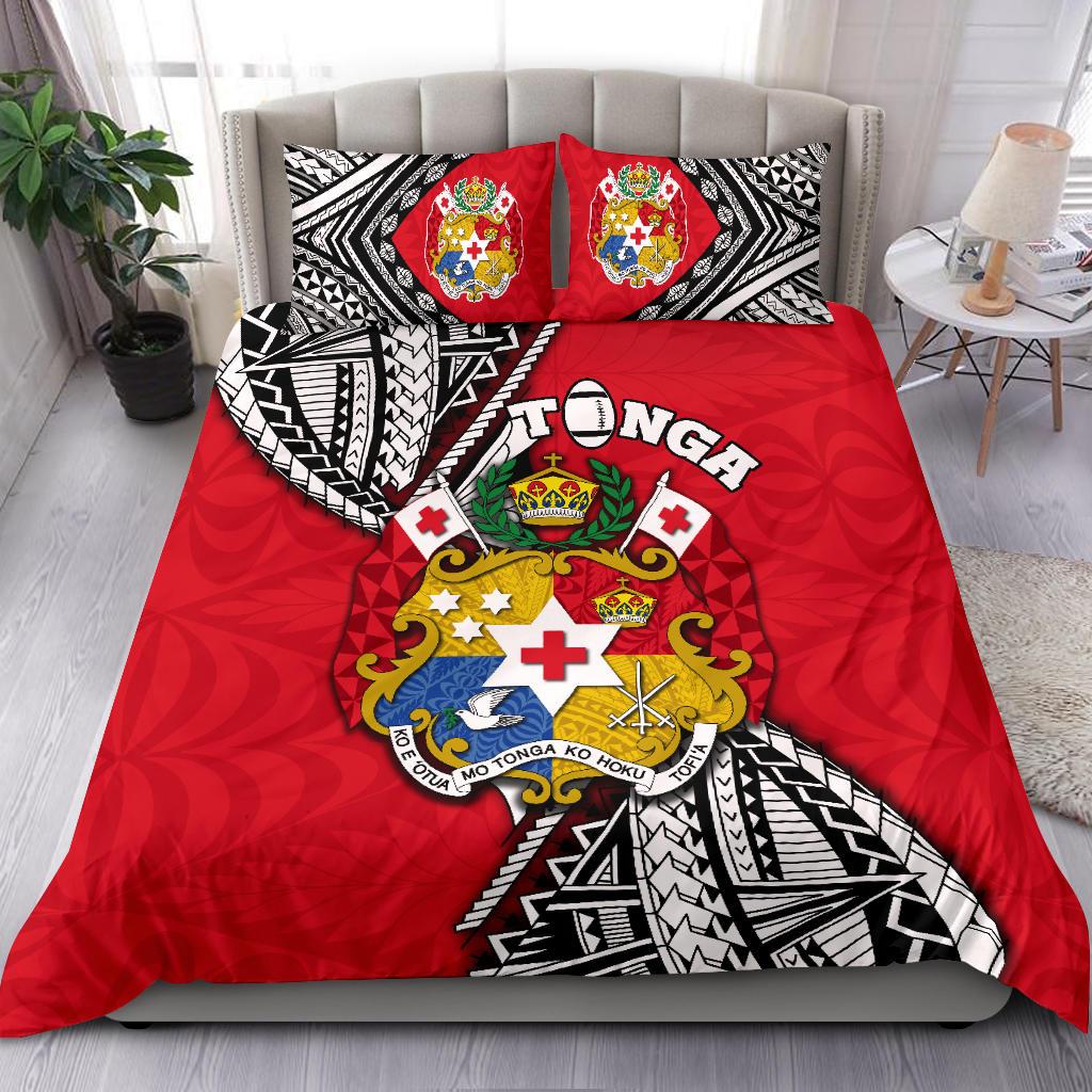 Tonga Rugby Bedding Set Polynesian Style Pinwheel - Vibe Hoodie Shop