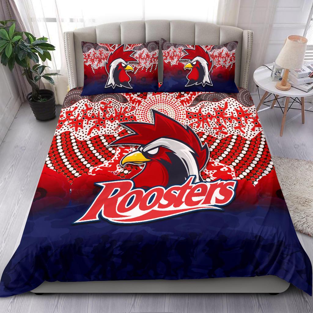 Roosters Bedding Set ANZAC Day Aboriginal - Vibe Hoodie Shop