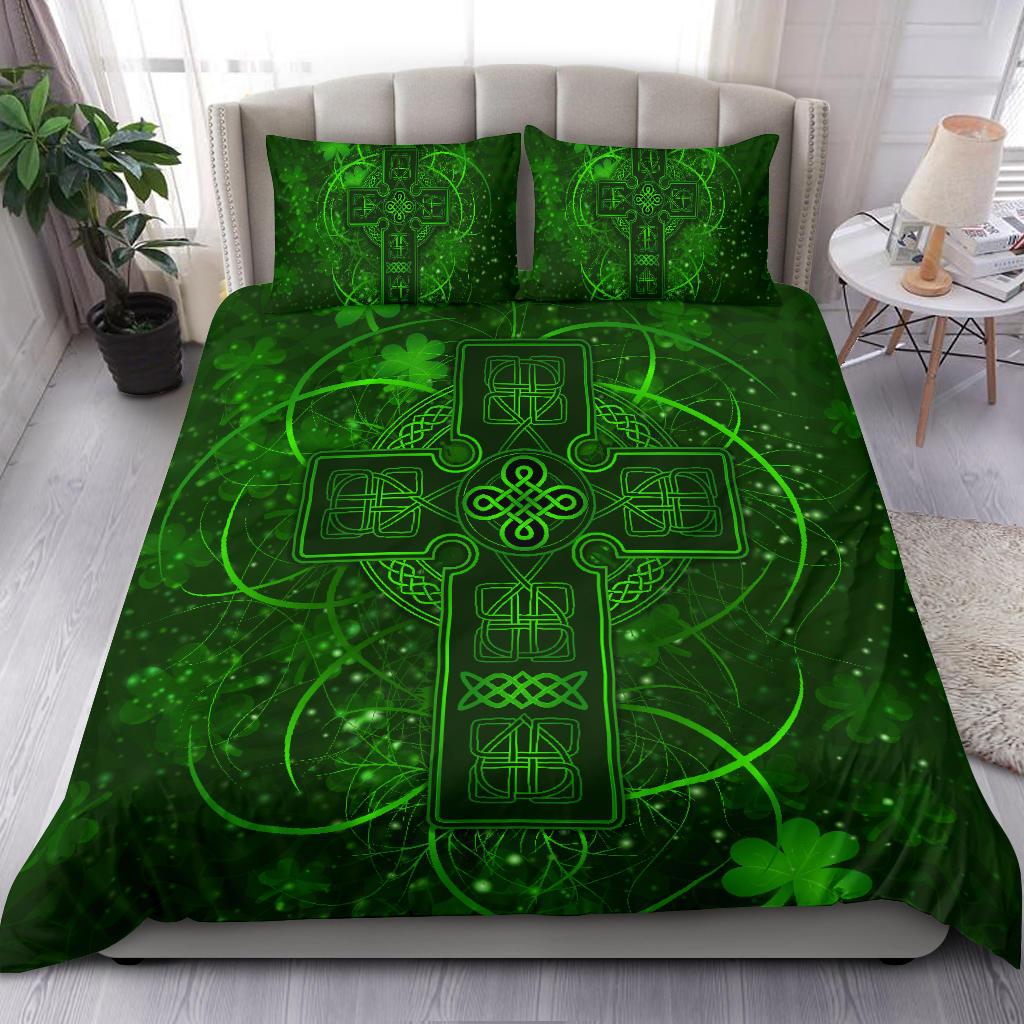 Ireland Bedding Set Irish Saint Patrick Day Celtic Cross - Vibe Hoodie Shop