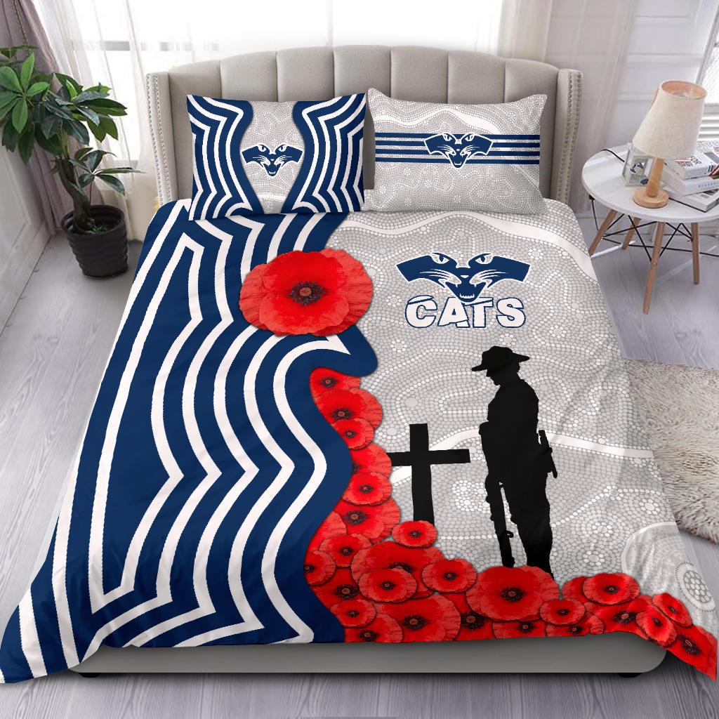 Geelong Bedding Set Cats ANZAC Day Indigenous - Vibe Hoodie Shop