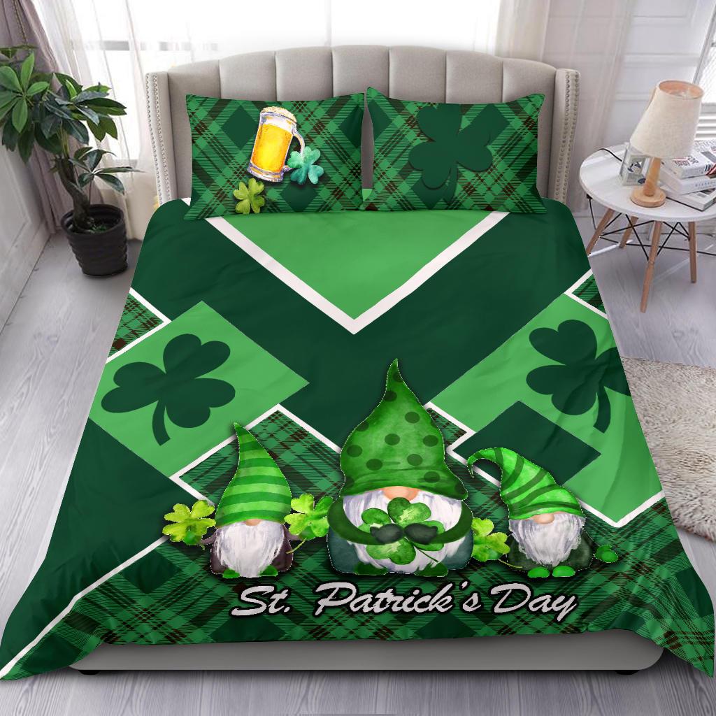 St. Patrick Day Ireland Gnome Bedding Set Shamrock - Vibe Hoodie Shop