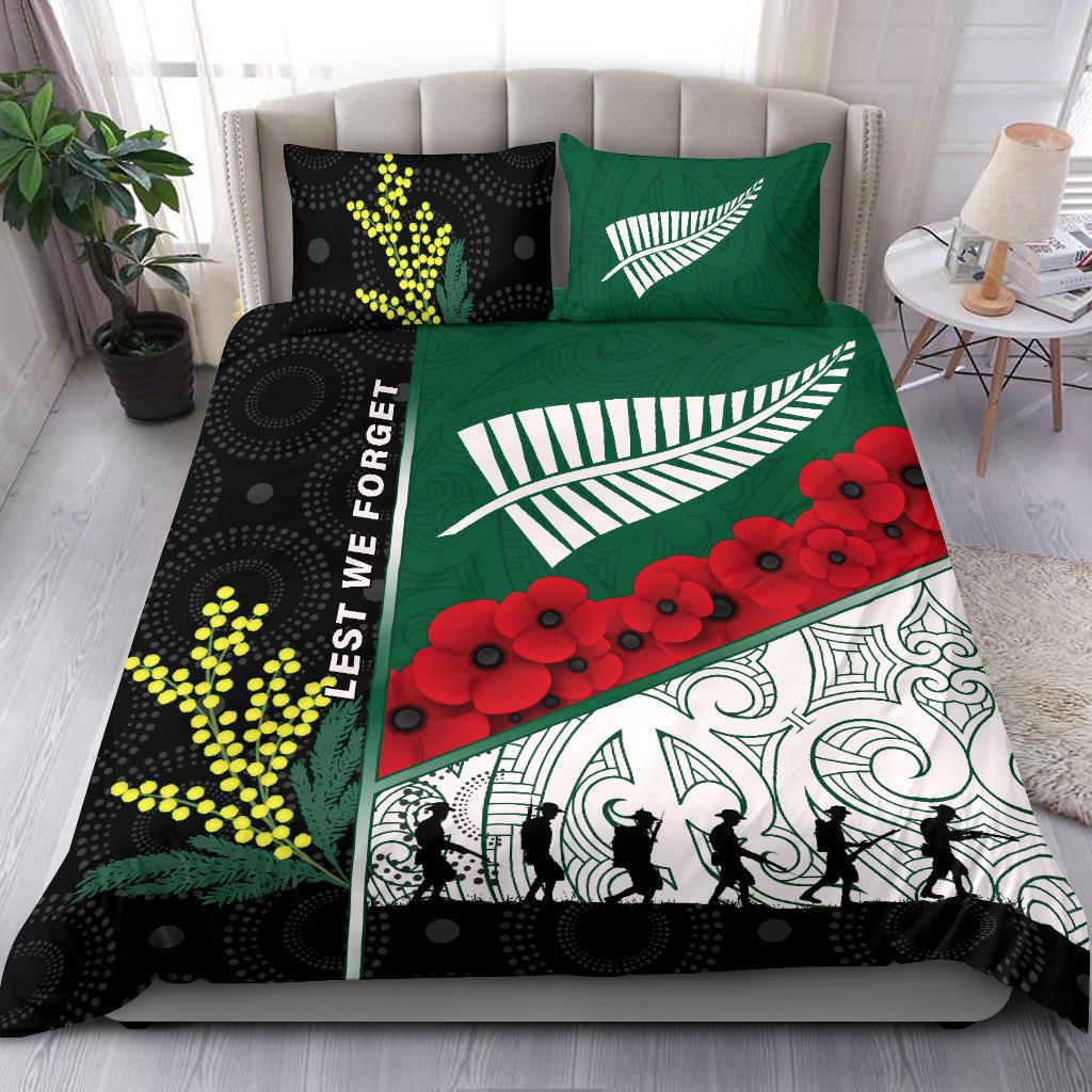 ANZAC Day - Lest We Forget Bedding Set Australia Indigenous and New Zealand Maori - Vibe Hoodie Shop