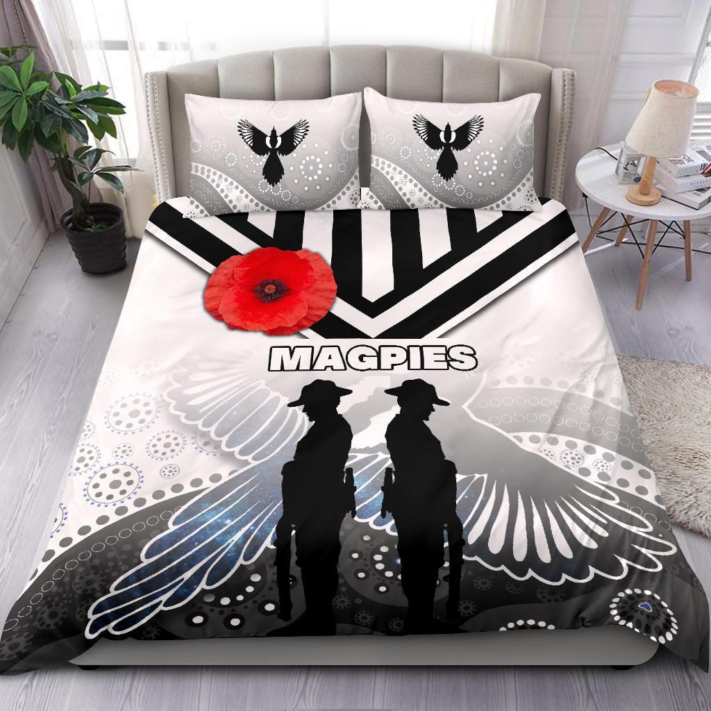 Magpies Bedding Set Collingwood ANZAC Day Special Version - Vibe Hoodie Shop